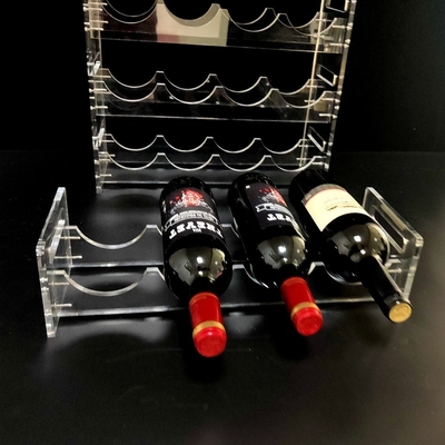 Organisateur empilable libre acrylique clair Display Wine Rack de bouteille