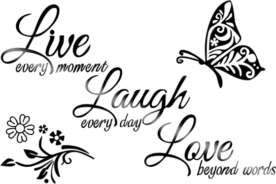 Autocollants inspirés de mur de miroir de Live Every Mom Words Acrylic pour le rire chaque jour