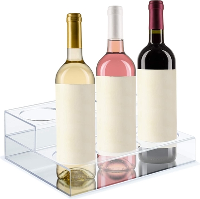 Porte-bouteilles claire acrylique de vin, support de sirop de café de PMMA