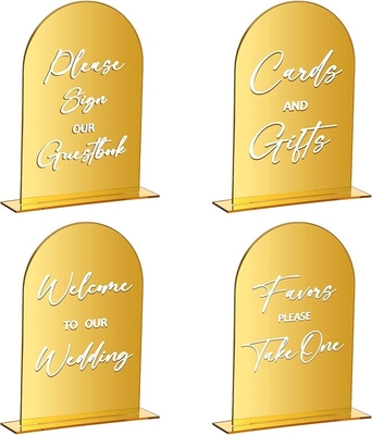 4 PCs ont arqué les signes acryliques de Word de couvercle rond pour la réception de mariage