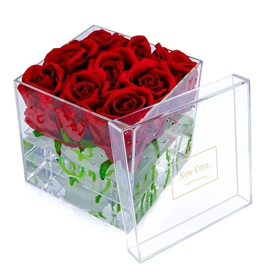 Boîte de rangement acrylique acrylique de PMMA pour le cadeau de mariage de Saint-Valentin