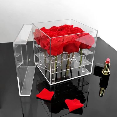 Stockage acrylique clair acrylique détachable de Rose Flower Box Eternal Life de boîte de présentation