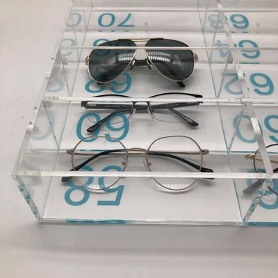Logo acrylique acrylique clair inodore d'écran de Box With Silk d'organisateur de lunettes de soleil de boîte de présentation