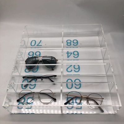 Logo acrylique acrylique clair inodore d'écran de Box With Silk d'organisateur de lunettes de soleil de boîte de présentation