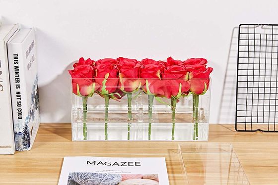 Décoration quotidienne de boîte acrylique éternelle imperméable de roses pour 25 roses