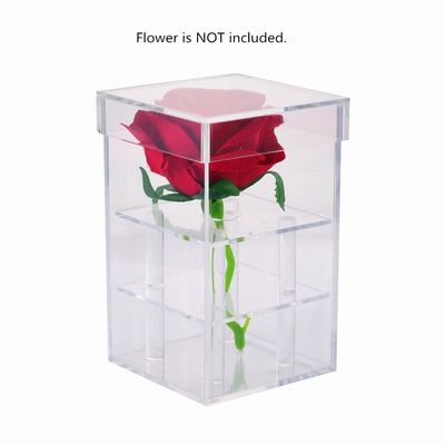 Boîte de rangement acrylique Rose Acrylic Box préservée simple de résistance de fente