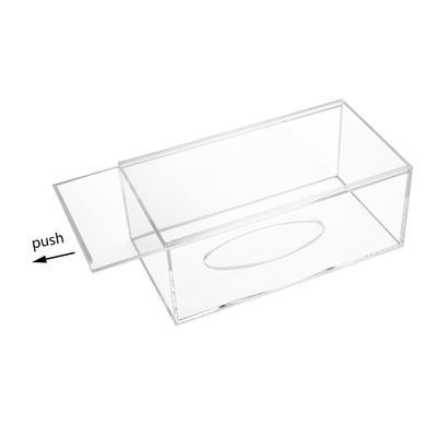Support en plastique clair acrylique de boîte de tissu de boîte de présentation d'hôtel rectangulaire