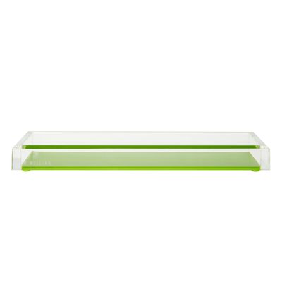 Plateau acrylique vert de Tray Display Plastic Desk Organizer de palissades