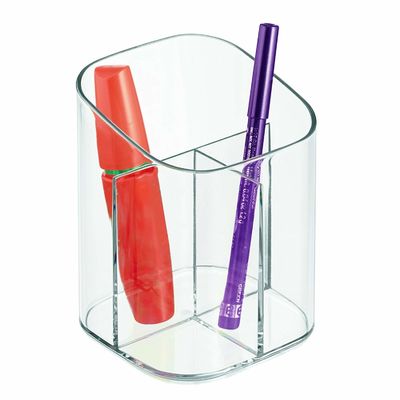Accessoires acryliques empilables de salle de bains de tasse de support de brosse de maquillage de boîte de présentation de PMMA
