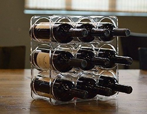 Support acrylique de bouteille de lucite de plexiglass, porte-bouteilles en plastique de vin pour le réfrigérateur