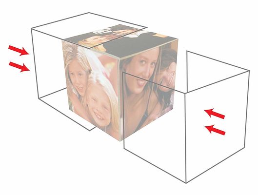 Cube acrylique 3.25x3.25Inch en photo dégrossi par 6 en plastique clairs pour le cadeau