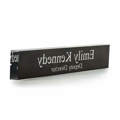 résistance acrylique d'éraflure de couleur de noir de plaque d'identification de cale du bureau 2x10
