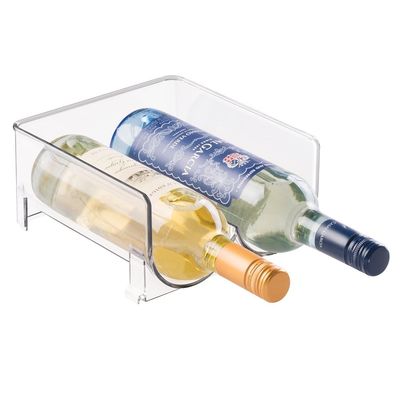 Résistance à l'impact acrylique en plastique de porte-bouteilles de vin pour des partie supérieure du comptoir de cuisine empilables