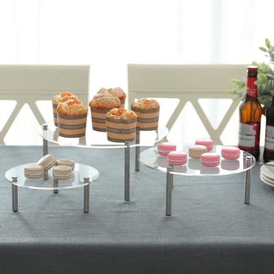 Affichage acrylique à gradins clair de dessert pour le mariage/fête d'anniversaire
